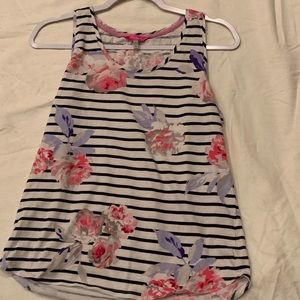 Floral striped summer tank top